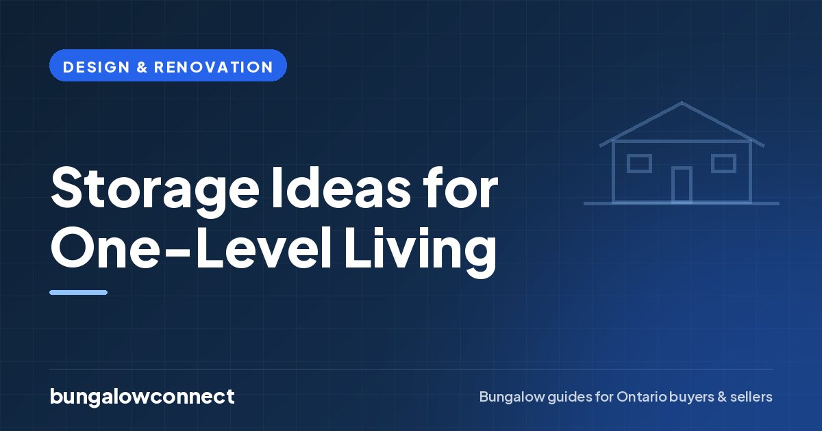 Storage Ideas for One-Level Living — BungalowConnect guide